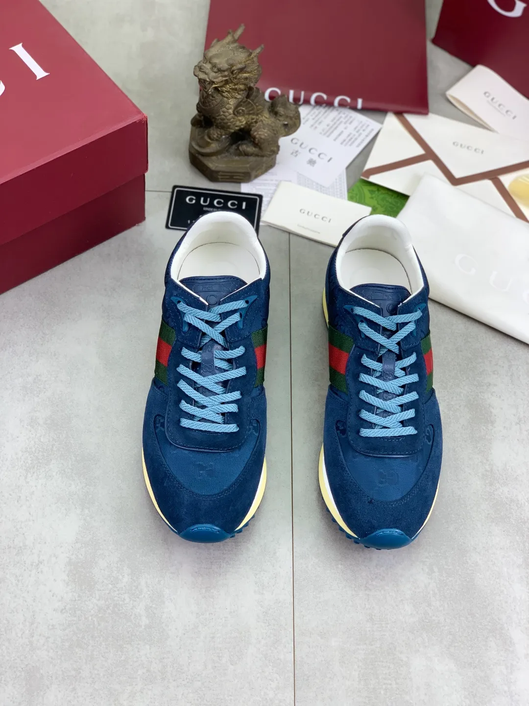 Men's shoes 💰P640 New Gucci Gucci Top version Latest catwalk style Re-Motion series Thick-soled casual sports shoes Original purchase and development ▪️Fabric: Original custom imported first-layer cowhide ▪️Sole: Original molded TPU material ▪️Sole thickness: 3.5CM ▪️Size: Men 39-45 Color: 8️⃣ colors available, boutique packaging